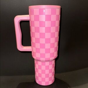 Simply Modern Pink Checkered Tumbler 40oz
